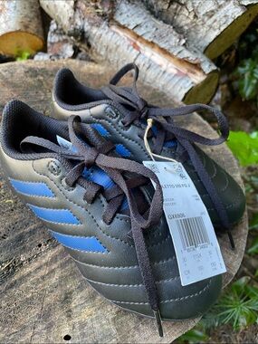 adidas Black & Blue Youth Athletic Soccer Shoes
